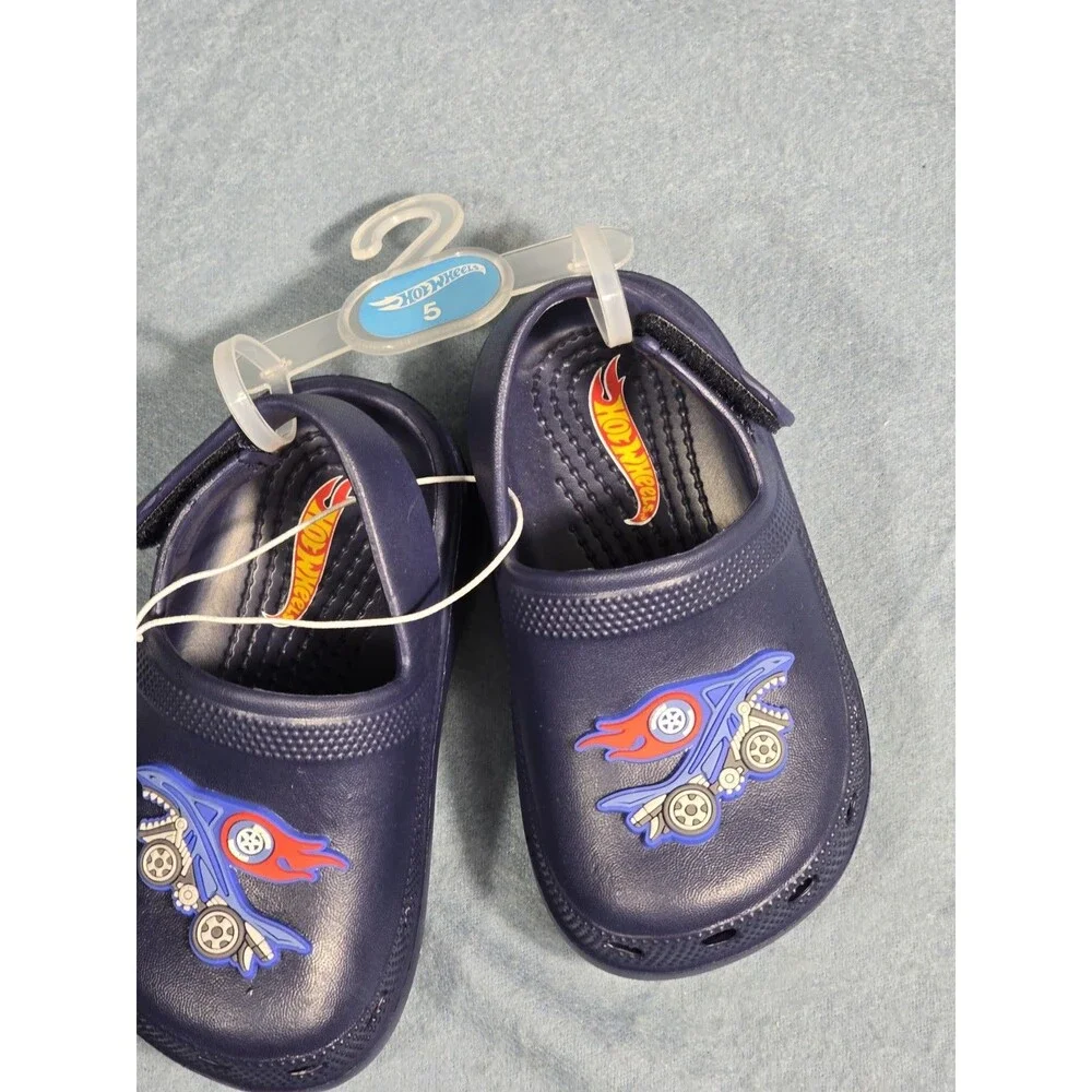 Hot Wheels Toddler Boys' Clogs with Adjustable Strap – Navy 5 NWT